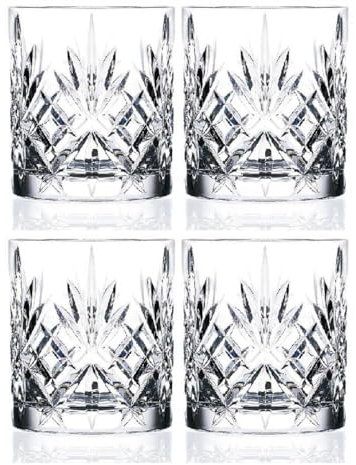 Pasabahce Timeless Klassisches Whiskygläser – 4er-Set, 205 ml, Hochwertiges Pressglas mit Facettenschliff, Spülmaschinengeeignet, Vintage-inspiriertes Design, Transparent