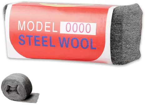 Laine D'acier, 1 Pièces 100g 0000 Laine D'acier, Polissage des Métaux Tampons de Laineux en Acier, Laineux en Acier de Nettoyage, pour le Traitement de Surface des Zones Humides