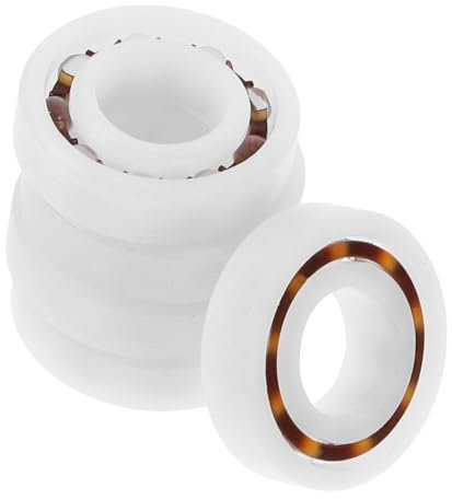 Veemoon 5 Stück Kunststofflager klein Bausatz Teil Multifunktionslager kugelgelagertes Rad Rillenkugellager tief Ball Ersatz Rollenkugellager praktisches Lager Plastik Wälzlager Nylon Weiß