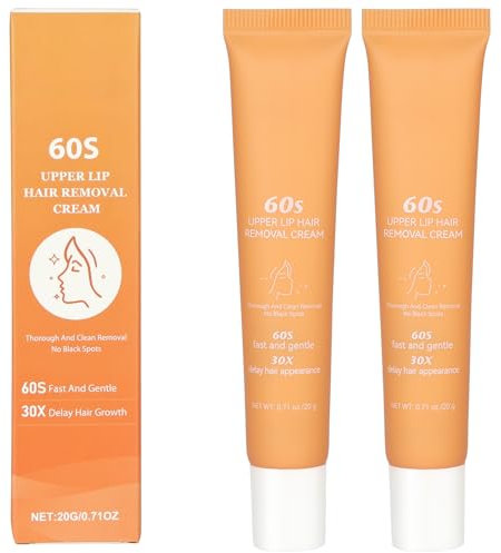 LOPHE Enthaarungscreme, 2X20g Haarentfernungscreme Sanfte beruhigende, Enthaarungscreme für Gesicht, Keine Hautirritationen, Hair Off Haarentferner Unisex