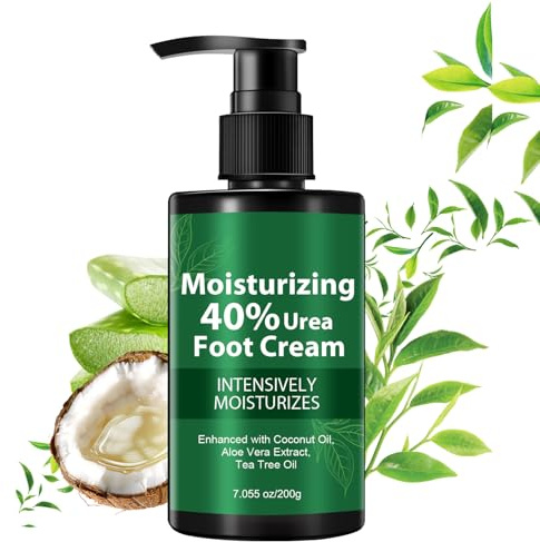 Tea Tree Oil Foot Cream for Cracked Heels and Dry Skin, Urea Cream 40 Percent for Feet, Tea Tree cream Feet Care, Cracked Heel Repair cream for feet and Hand, Foot Moisturise Dry Skin on fee t