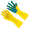 HIAKDOFT 1 Gants Latex pour Vaisselle avec Éponge de Nettoyage Gants de Ménage Idéaux pour Cuisine et Travaux Divers
