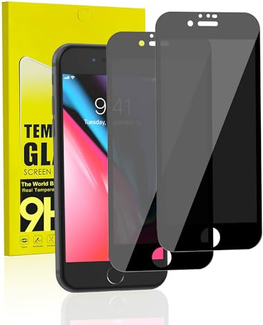 MiniMing 2 Stück für Panzerglas für iPhone 6/6s/7/8/SE Sichtschutz | HD Klarsicht Anti Spy für iPhone 6/6s/7/8/SE Folie, Anti-Blasen Privacy Screen für Apple iPhone 6/6s/7/8/SE Schutzglas