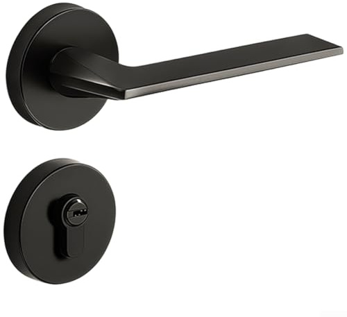Door Lock, Modern Zinc Alloy Silent Magnetic Split Lock for Bedroom Interior Wooden Door Handle Lock Set Home Security Minimalist Style(I)