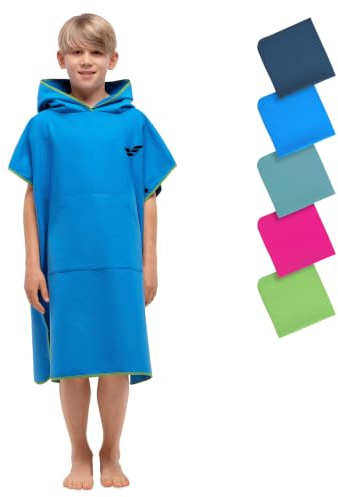 Fit-Flip Badeponcho aus Mikrofaser für Damen, Herren und Kinder | schnelltrocknend, kompakt und ultraleicht, Strandponcho für Erwachsene mit Kapuze, Kapuzenhandtuch für Mädchen und Jungen