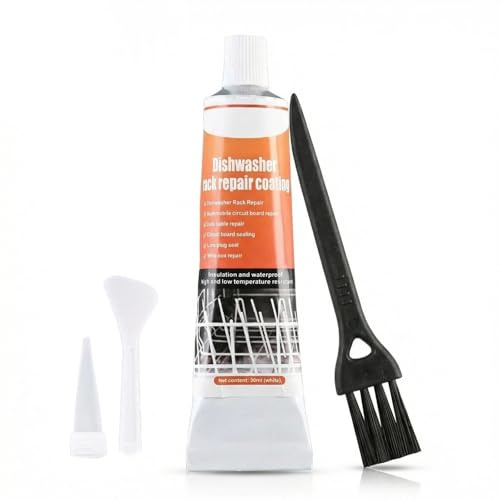 Spülmaschinenkorb Rost Reparatur,30ML Dichtungsmasse Wasserdicht,Geschirrspüler-Korb Reparatur,Weiß Flüssiggummi,Rostfrei für Spülmaschine,Geeignet zur Reparatur von Geschirrspülern