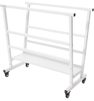 MEEDEN Art Storage Print Rack: 110 lb Capacity Metal Art Print Display Rack | Heavy-Duty Arts Drying Rack with Locking Casters for Canvas, Frame Artworks, Posters, Borads Studio & Galleries - White