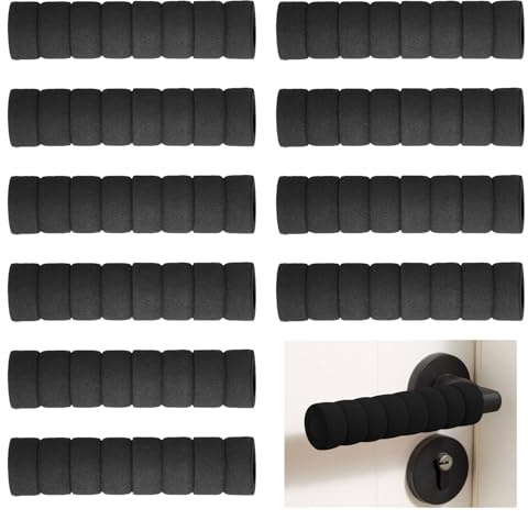 Gansdnek 10 Pcs Door Handle Protective Covers, Anti-Collision Sponge Doors Protector, Sponge Spiral Protective Cover for Door, Anti-Static Door Handle Buffer for Protecting Walls and Furniture