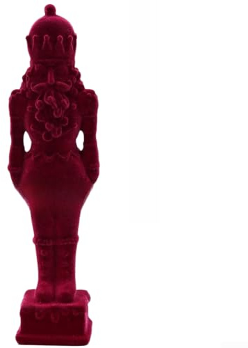 SiSinkal Figura de cascanueces de resina flocada, decoración clásica de mesa para decoración de árbol de Navidad, 30,5 cm (rojo)