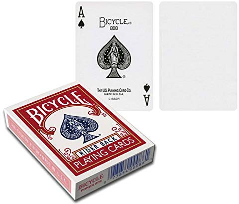 Spiel von 54 Karten Bicycle Magie: Rücken weiß/Seite Normal