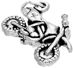 TheCharmWorks Sterlingsilber Geländemotorrad Motocross Charmanhänger | Sterling Silver Dirt Bike Charm