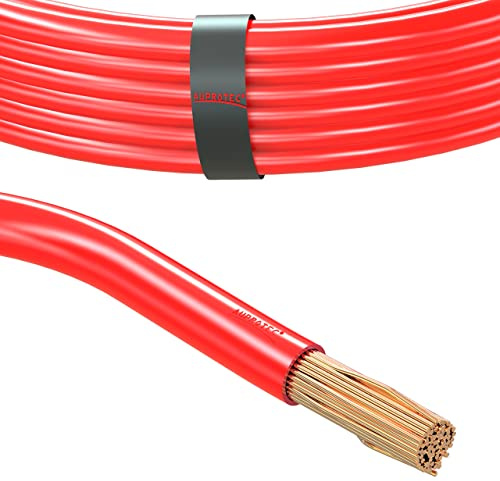 Cavo elettrico unipolare 25.0 mm² Cavo della batteria per auto moto autocarro 1m 5m o 10m selezione: (5m metri 25.0 mm² filo di rame, rosso)