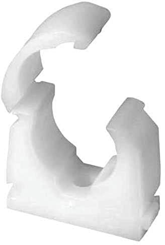 Merriway BH04500 22 mm Einzelner Rohrclip an Scharnier, Weiß, 12 Stück