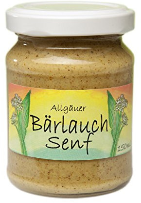 Bärlauch-Senf aus dem Allgäu | 150ml Gourmet Senf mittelscharf im Glas | Feiner Bärlauch Geschmack