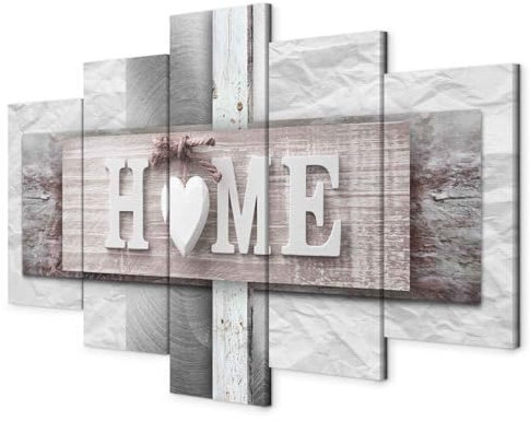 murando - Wandbilder XXL 3D Effekt 100x50cm 5 tlg - Wand Deko Leinwand Bilder Groß Wanddeko Wohnzimmer Schlafzimmer Kunstdrucke - grau m-C-0244-b-m