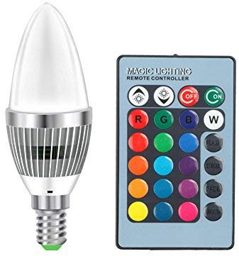 Enjoydeal Ampoule LED E14 à intensité variable 3 W RVB 16 couleurs changeantes sans fil avec télécommande
