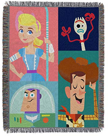 Disney Pixar Story 4, My New Toys Woven Tapestry Throw Blanket, One Size, Multi Color