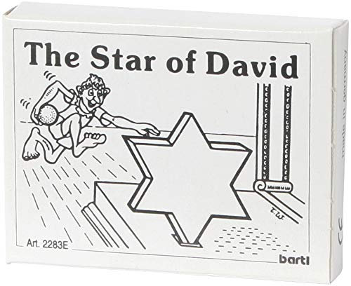 Bartl 102533 englische Version des Mini-Holz-Puzzle Der David-Stern aus 9 kleinen Holzteilen
