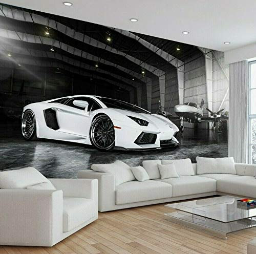 Papier peint photo pour enfants Motif voiture de sport 390 x 260 cm