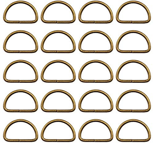 Swpeet 150 Stück, sortiert, Multi-Purpose Metall D Ring, halbrund, D-Ring, Schwarz , 3/4 Inch