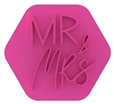 LissieLou Mr & Mrs. Keksstempel für Hochzeit, Liebe, Zuckerguss, Fondant, Hellrosa