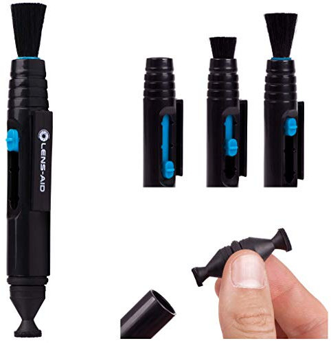 Lens-Aid Doppel Reinigungsstift mit Pinsel und 2X Samt-Pad zur Reinigung von Objektiv, Linsen, Filter, Kamera, DSLR, Optik, Reinigungspinsel Lens Cleaning Pen