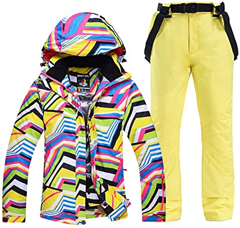 LITOSM Tute da Neve Donne Vestiti da Neve Attraversando Ski Snowboard Set Snowboard Set di Snowboard Impermeabile Giacca Costume da Esterno Impermeabile + Cinturino Tuta da Sci Completa