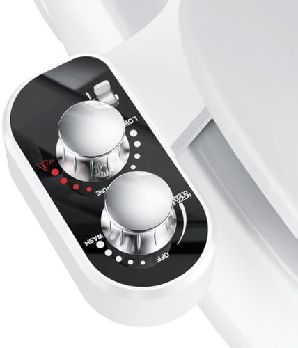 Hot and Cold Water Bidet Attachment for Toilet UK, Bidet Warm Water, Non-Electric Ultra-Slim Bidet with Adjustable Water Pressure, Self Cleaning Sprayer with Nozzle Control, for Rear, Frontal Wash