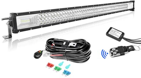 Willpower Barra LED 107cm 42 Pollici 540W Fari LED 12V 24V con Strobo Cablaggio Impermeabile Faretti LED Faro da Lavoro LED Barra Luci LED per Fuoristrada Auto Trattore Camion 4x4 Barca ATV