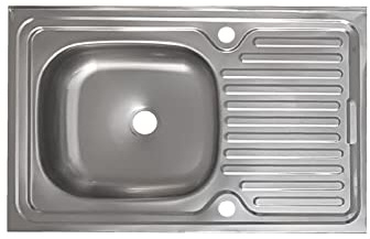 Keton Design Edelstahl-Aufsatzauspüle 50 x 80 cm 1 Becken Auflegespüle
