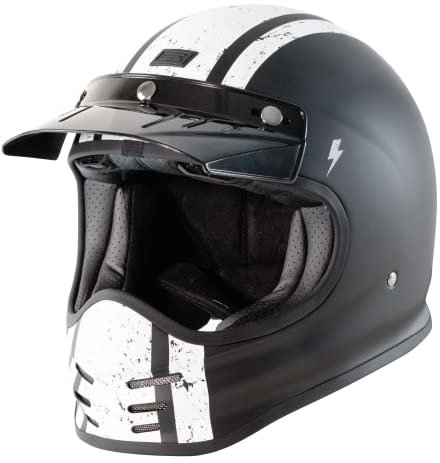 ORIGINE Motorradhelm Motocross-Helm Vintage aus Glasfaser Klassischer Motocross-Helm Enduro Retro-Stil ECE Zertifizierung