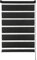 Deco Company Duo Klemmrollo, Doppelrollo, Rollo für Fenster ohne Bohren, Alle Montage-Teile inklusive, Polyester, 100 x 150 cm, Schwarz