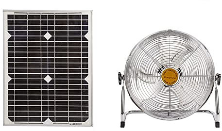 Mini Solar Fan, Solar Powered Portable Cooling Fan, Rechargeable Outdoor Fans, USB 15600mAh Battery Operated Fan, for Patio, Camping, Tent,18.7 inch
