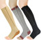 YUSHOW 3 Paar Kompressionsstrümpfe Damen Herren Stützstrümpfe mit Reißverschluss 15-20 mmHg Medizinisch Kompressionssocken Offenen Zehen Compression Socks für Ödeme, Sport, Laufen