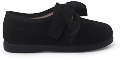 Pisamonas Zapatito Niños Tipo Blucher con Lazo Y Picados Talla 28 Color Negro