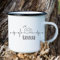 Wandtattoo Loft Campingbecher Emaille Becher Herzschlag Herzfrequenz Camper Wohnwagen Wunschname, schwarz