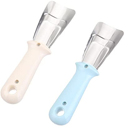 2 Pezzi Raschietto ghiaccio freezer,Gratta ghiaccio,Rpala per congelatore,Aschietto per ghiaccio,Elimina ghiaccio,Per pulire cucina,Frigorifero,Congelatore(Blu e Beige)