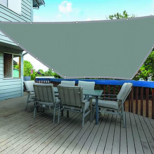 Tenda da Sole per Esterno 3 x 4 m Acqua Resistente al Vento Balconi Rete Frangivento con Kit di Fissaggio e anelli per Esterno, Piscina, Grigio Chiaro