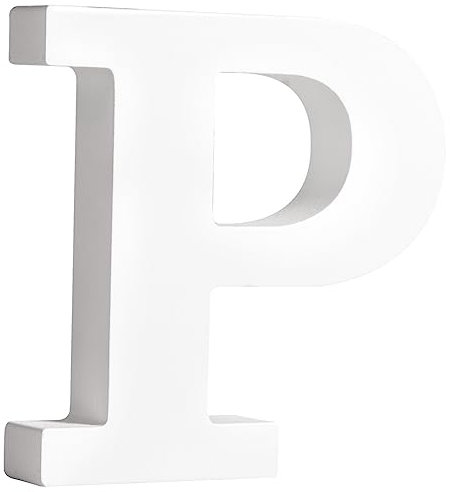 Rayher MDF-Buchstabe P, weiß, 10,6 x 11 cm, Stärke 2 cm, 3D-Buchstaben Holz, Holz-Buchstaben FSC zertifiziert, 64555102