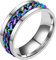 Zappelringe für, Edelstahl Spinner Ring für Frauen Männer Anti mit bunter Kette Stressabbau Rotationsring Neuheit Bier Flaschenöffner Größe 5-10Clever und attraktiv