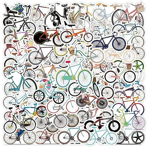 Retro-Fahrrad Aufkleber für Laptop (100 PCS),Geschenk für Kinder Jugendliche Erwachsene Jungen,Retro-Fahrrad Stickers Wasserdicht Vinyl Aufkleber für Scrapbook,Skateboard,Auto,Gepäck