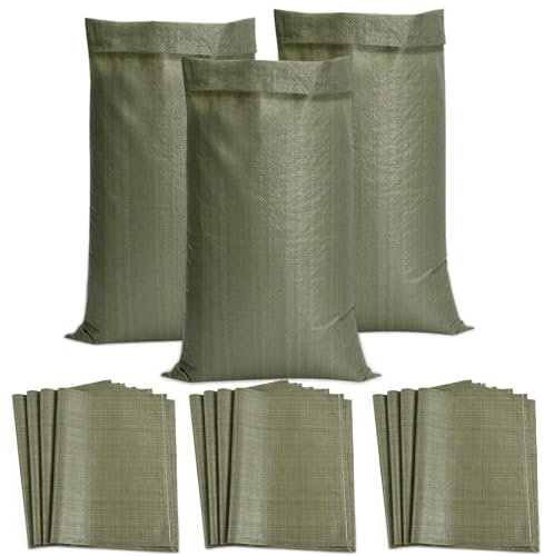 15 Pezzi Sacchi Giardinaggio,Sacchi per Macerie,Sacchi Sabbia Antiallagamento 80x120cm,Sacchi Antiallagamento,Sacchi di Sabbia Antiallagamento,Sacco da Giardino,Sacchi di Ghiaia per Giardino