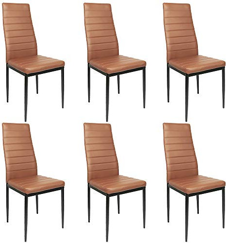 Willonin 6 Stühle, Esszimmerstühle, SGS getestet, modern, 6 Stück (braun)
