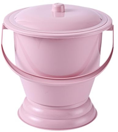 Zialofi Escupidera con tapa, urinario nocturno, orinal, orinal para mujer, niños, adultos, dormitorio en casa, Rojo