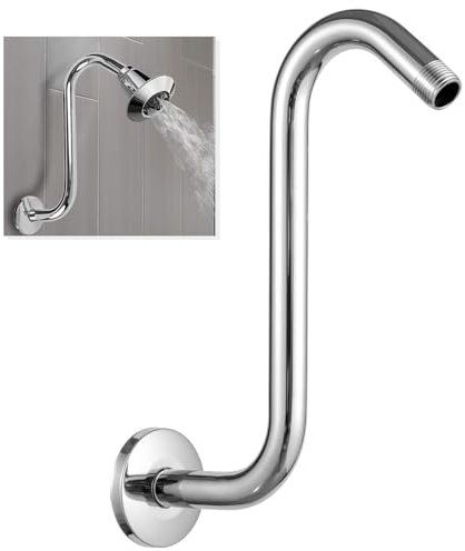 JINYOMFLY Braccio Doccia a Parete 15cm, Prolunga Doccia in Acciaio inox G1/2 Universali per Soffione a Pioggia fisso, Braccio di Prolunga per Doccia, Braccio Estensibile per Soffione (Argento, 15cm)