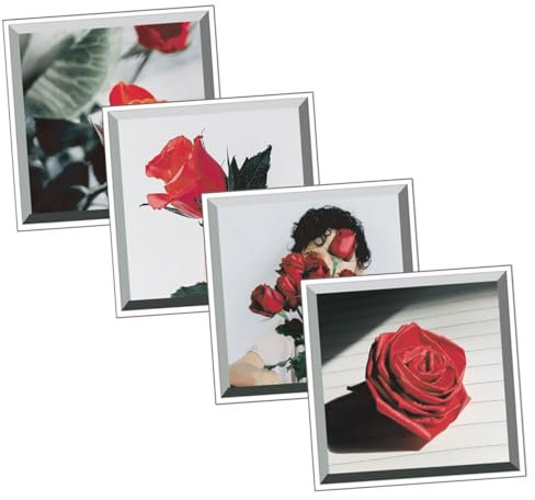 PRETYZOOM 4 Stück Rosenblütenillustration Blumenwandtattoo Selber Machen Wandaufkleber Für Blumenaufkleber- Wandkunst Wandtattoos Blumen-wandaufkleber Pvc