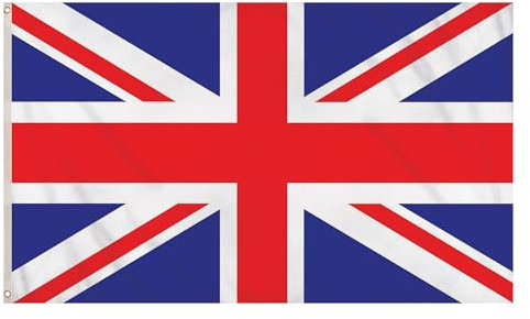 5FT x 3FT United Kingdom Flag Great Britain National Union Jack Flag Premium Quality Polyester with Metal Eyelets for Indoor Outdoor Decorations Red/Blue/White 5x3 Ft