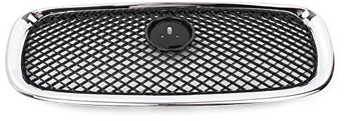 STRJUS Kühlergrille Für J&aguar XF XFR 2012-2015 Auto-Frontstoßstange, Oberer Gittergrill, Chrom/schwarzes ABS Mit Emblem-Logo