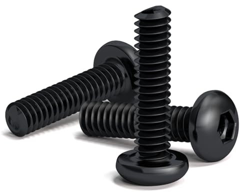 200 viti nere M2 x 8 mm con testa rotonda esagonale per chiave a brugola. Lega di acciaio classe 12.9. Lunghezza: 8 mm. Testa a bottone ISO 7380. Acciaio temprato al carbonio ad alta durezza