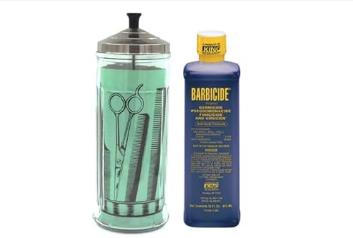 Big Barber Jar and Barbicide Germicide Combo Set, 473 ml